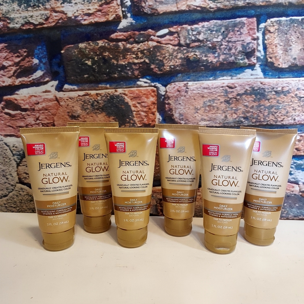 6 Travel Size Bottles Jergens Natural Glow Moisturizer